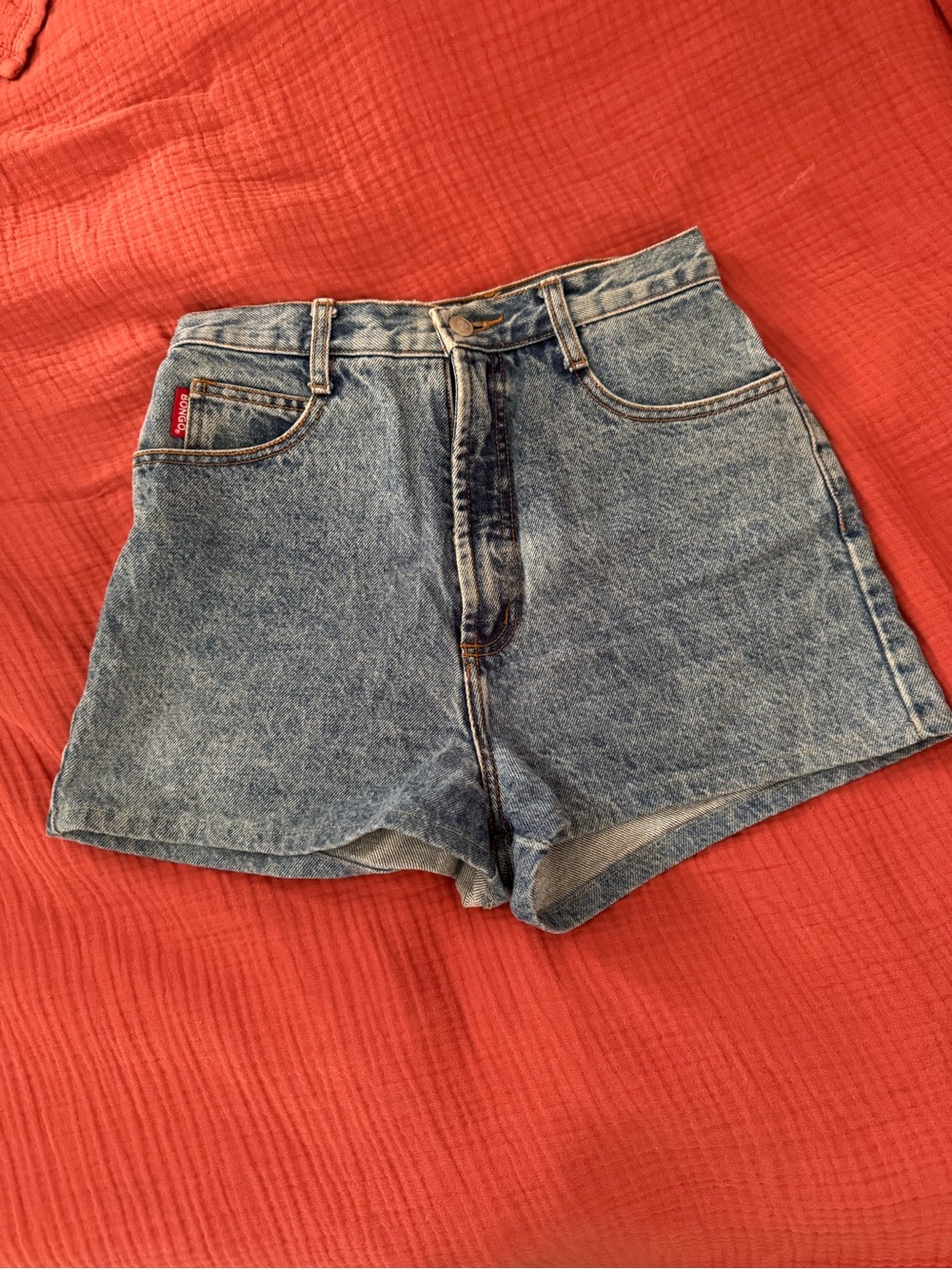BONGO Light Blue High-Waist Denim Shorts